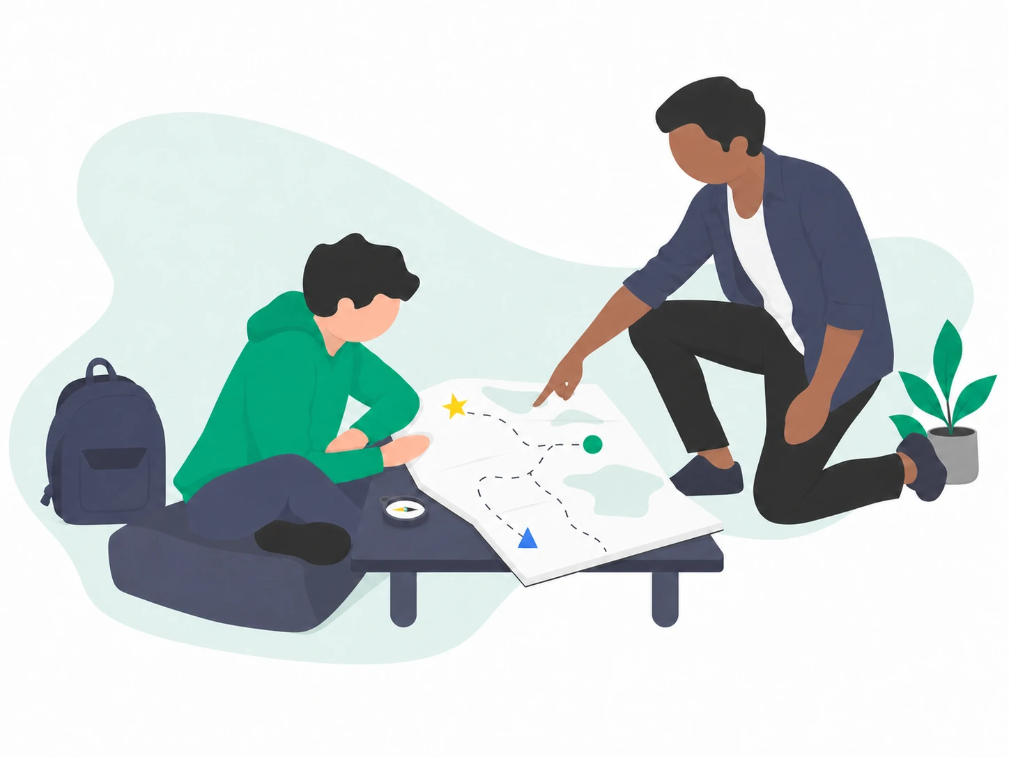 Student bespreekt talenten en toekomstmogelijkheden met een mentor
